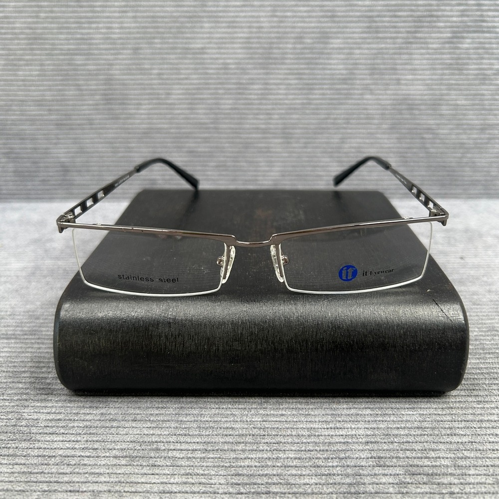 it Eyewear VS16 S.GUN Rectangular Semi Rimless Stainless Steel Y2k Eyeglasses